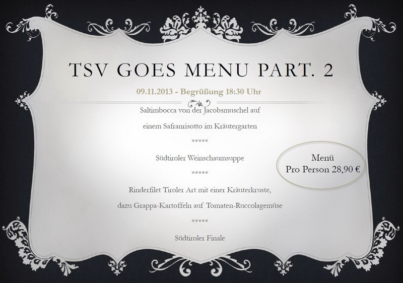 TSV goes Menu Part 2