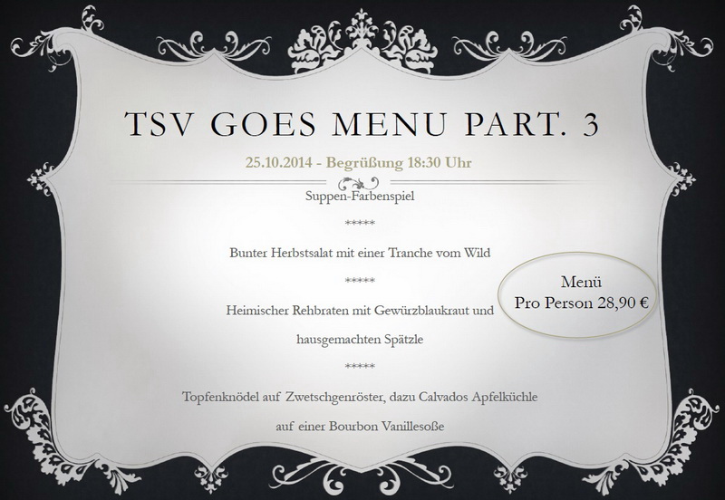 TSV goes Menu Part 3