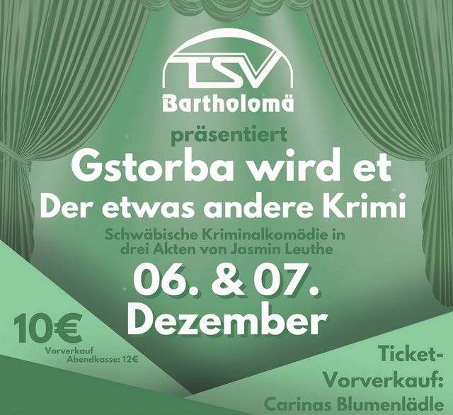 Theaterabende beim TSV Bartholomä