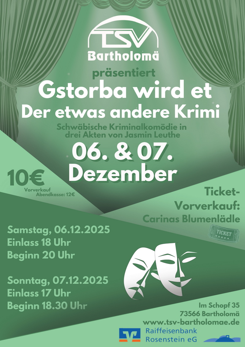 Theaterabende beim TSV Bartholomä